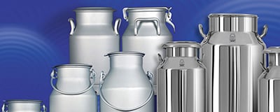 Stainless Steel and Plastic Dairy Cans