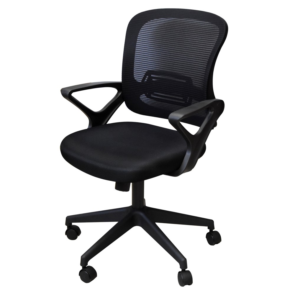 Office chair, nylon base, PP castors, black, 58x60xH8896 cm