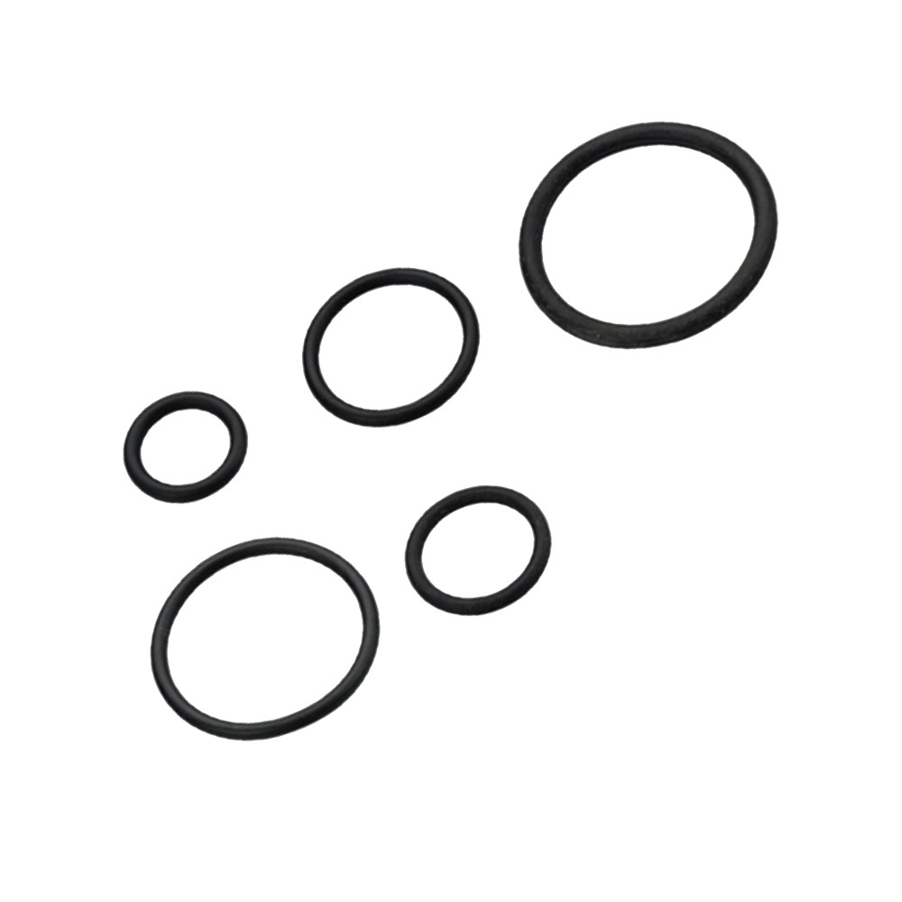 Set of circular gaskets, R12, rubber, black, 5pc Megatek