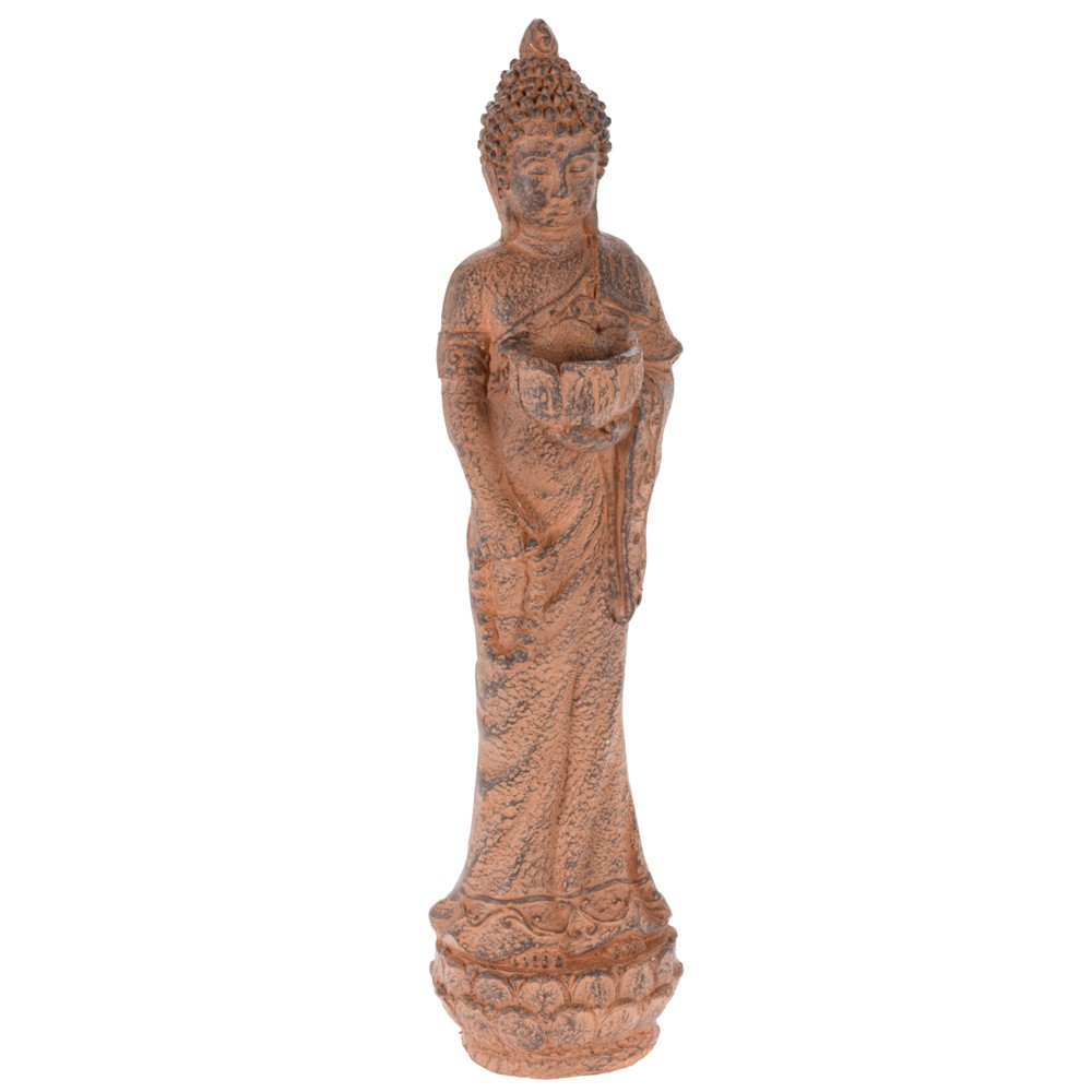 Decorative statue, Buddha, magnesium oxide, brown, 17x15.5xH