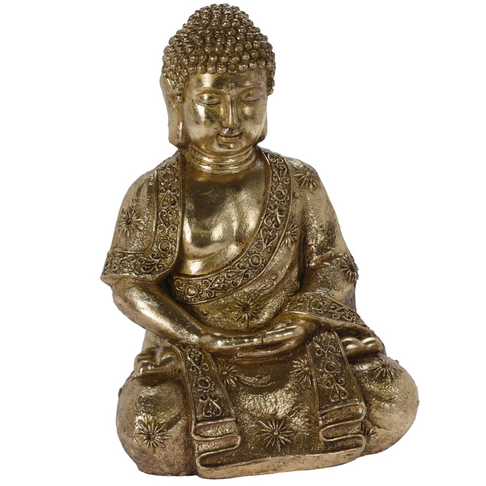 Decorative statue, Buddha, magnesium oxide, gold, 29.5x25xH4