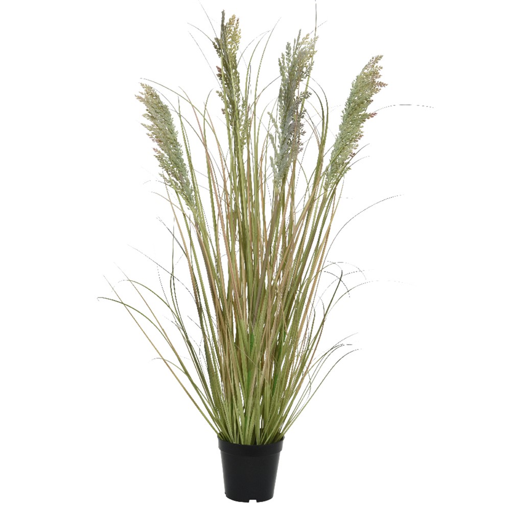 Artificial flower, grass, in pot, plastic, green, Ø28 xH90 c