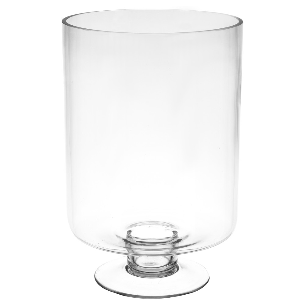 Decorative vase, cylinder shape, glass, transparent, 19.9xH3