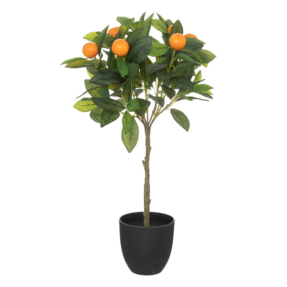 Artificial flower, Orange, in vase, polyethylene/cement, 35x