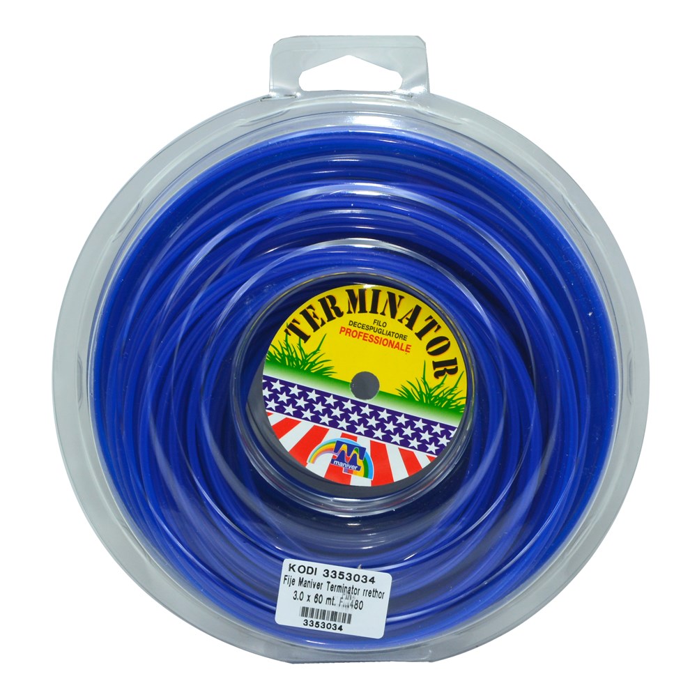 Line for grass trimmer, Maniver Terminator, 3 mm x 60 m, cir