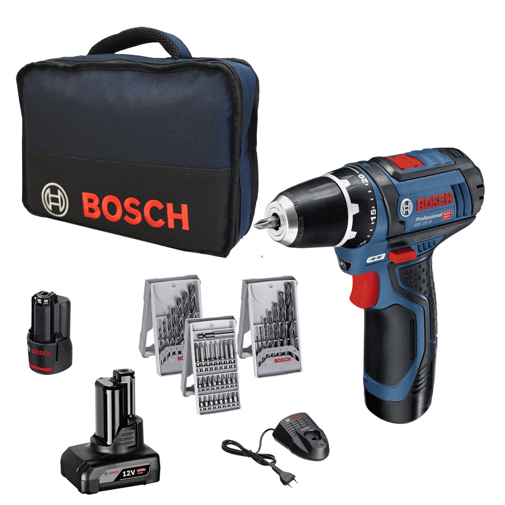 Battery drill, Bosch, GSR 12V-15, 12 V 