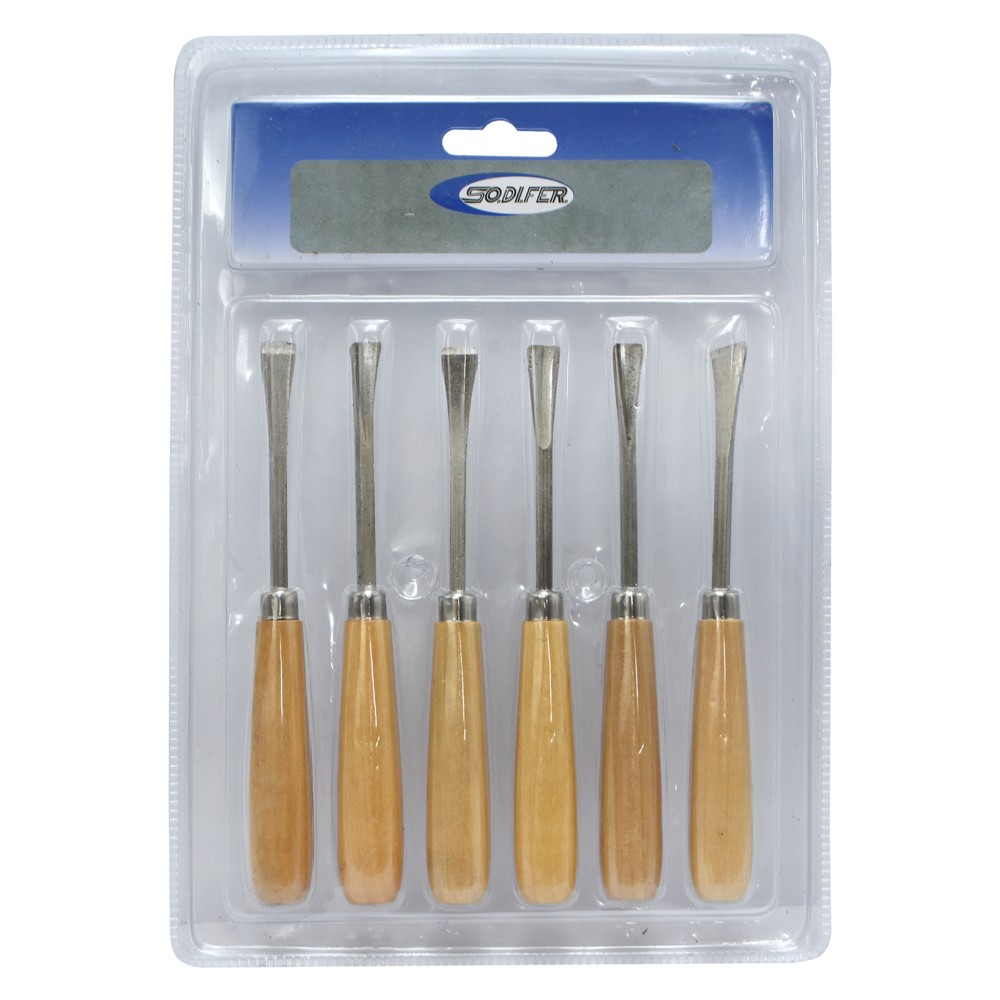Carving chisel set, 6 pieces, wooden tail Megatek