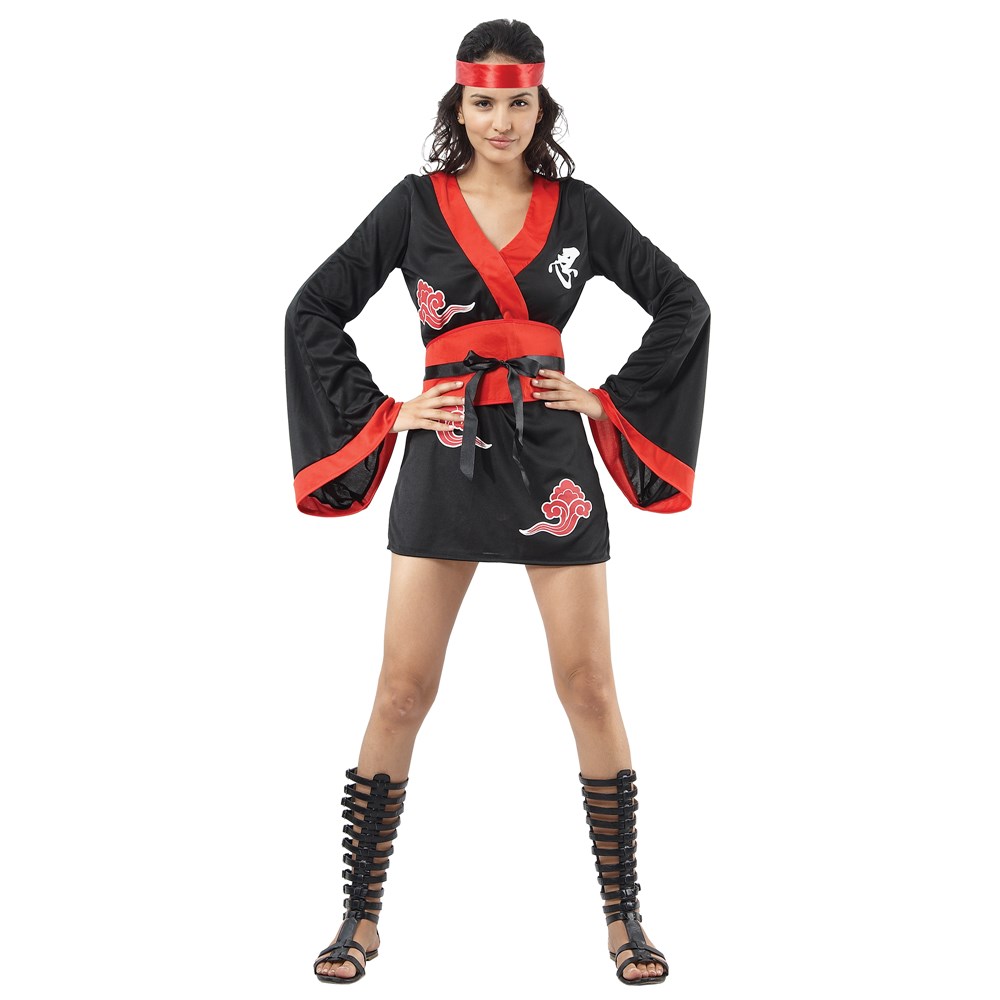 Halloween Costumes for female, Ninja , L, black-red | Megat