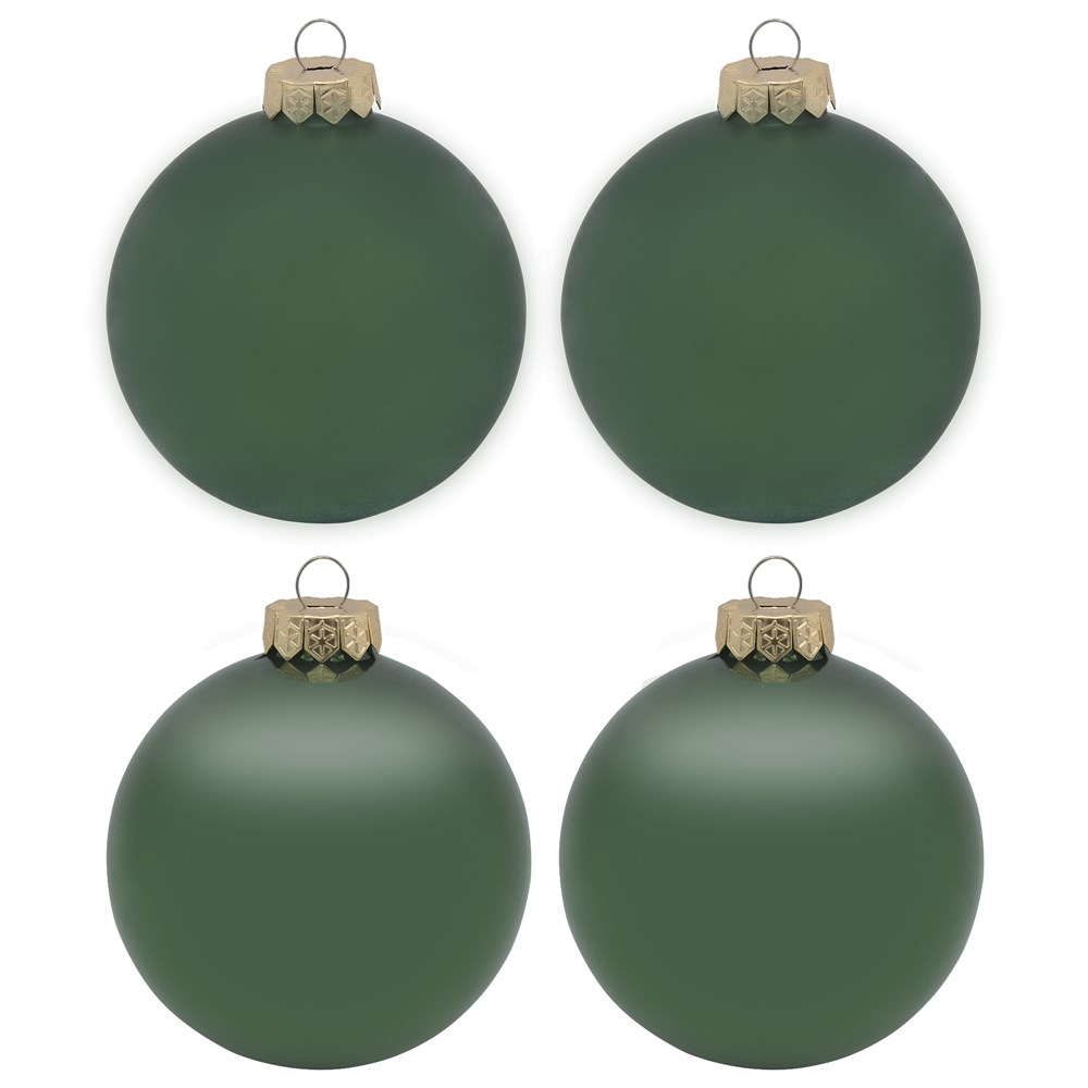 Decorative sphere, glass, green, dia 10 cm, 4 pc Megatek