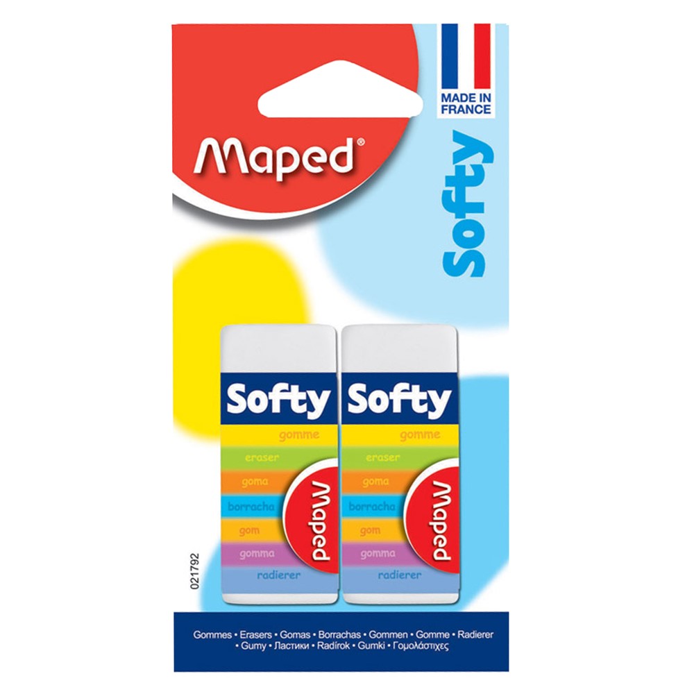 Set of pencil erasers, Softy, Maped, eraser, 12.6x6.5x1.8 cm