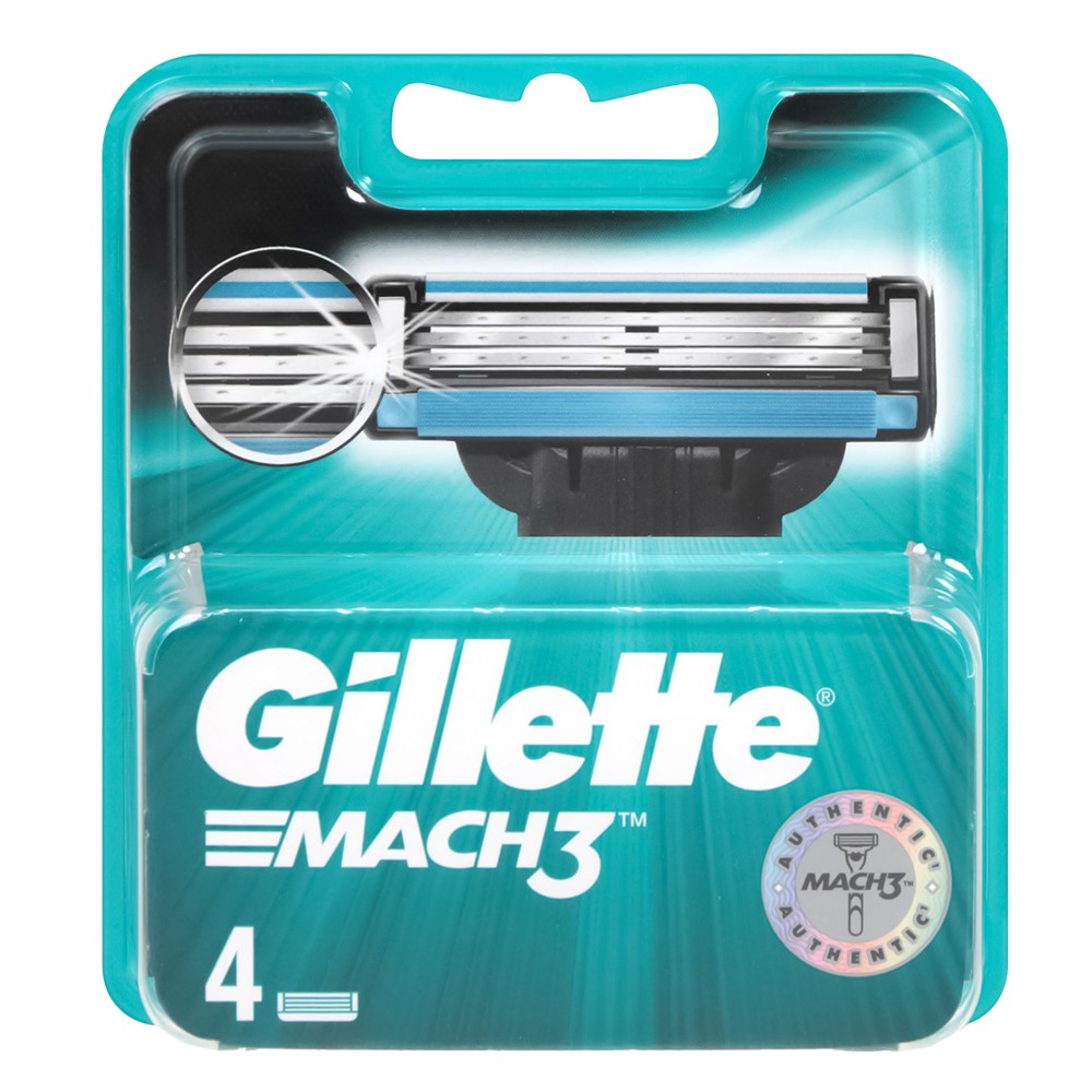 Gillette Mach3 4 Blade Refillss Lubricating Tape Protects Αg