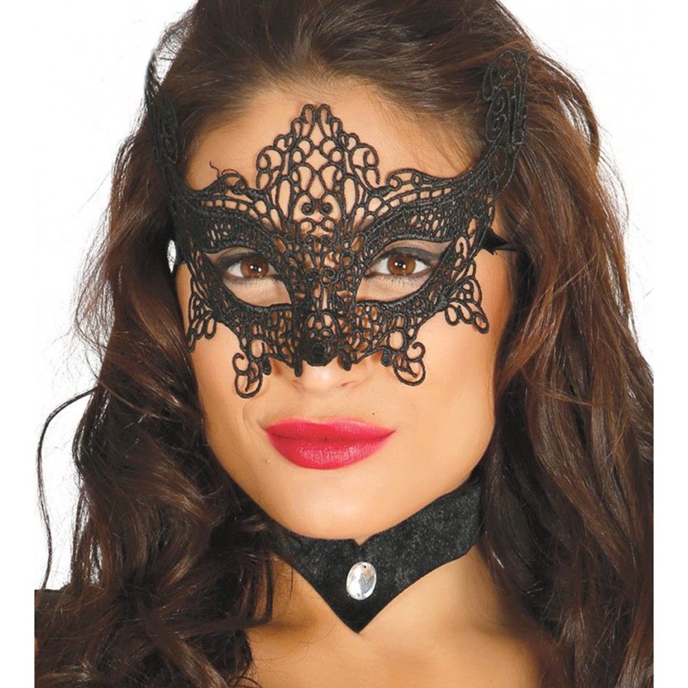 Eye mask, halloween, black, textile, 1 piece Megatek