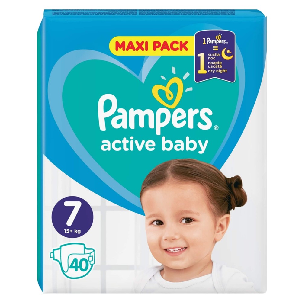 Diaper Pampers Active Baby Size 7 (15- kg), 40 pieces