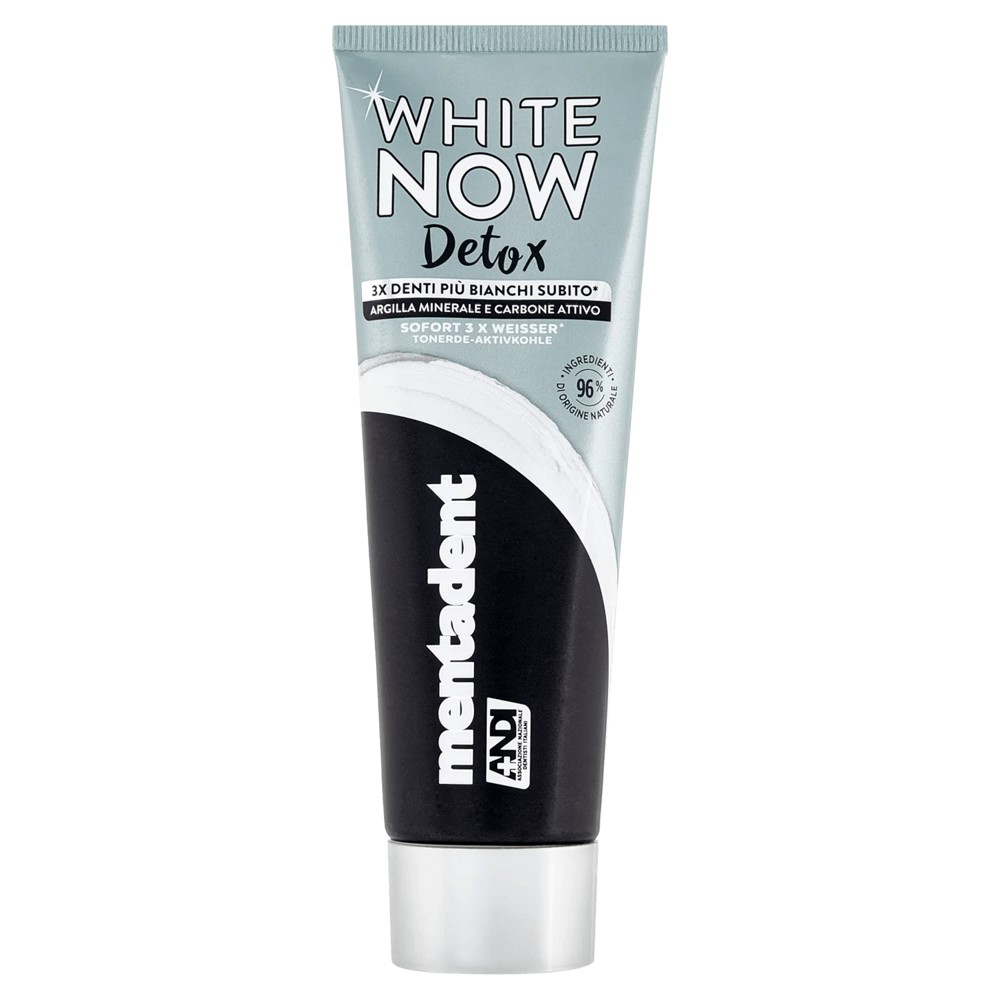 Toothpaste, Mentadent, White now detox, black, 75 ml, 1 piec