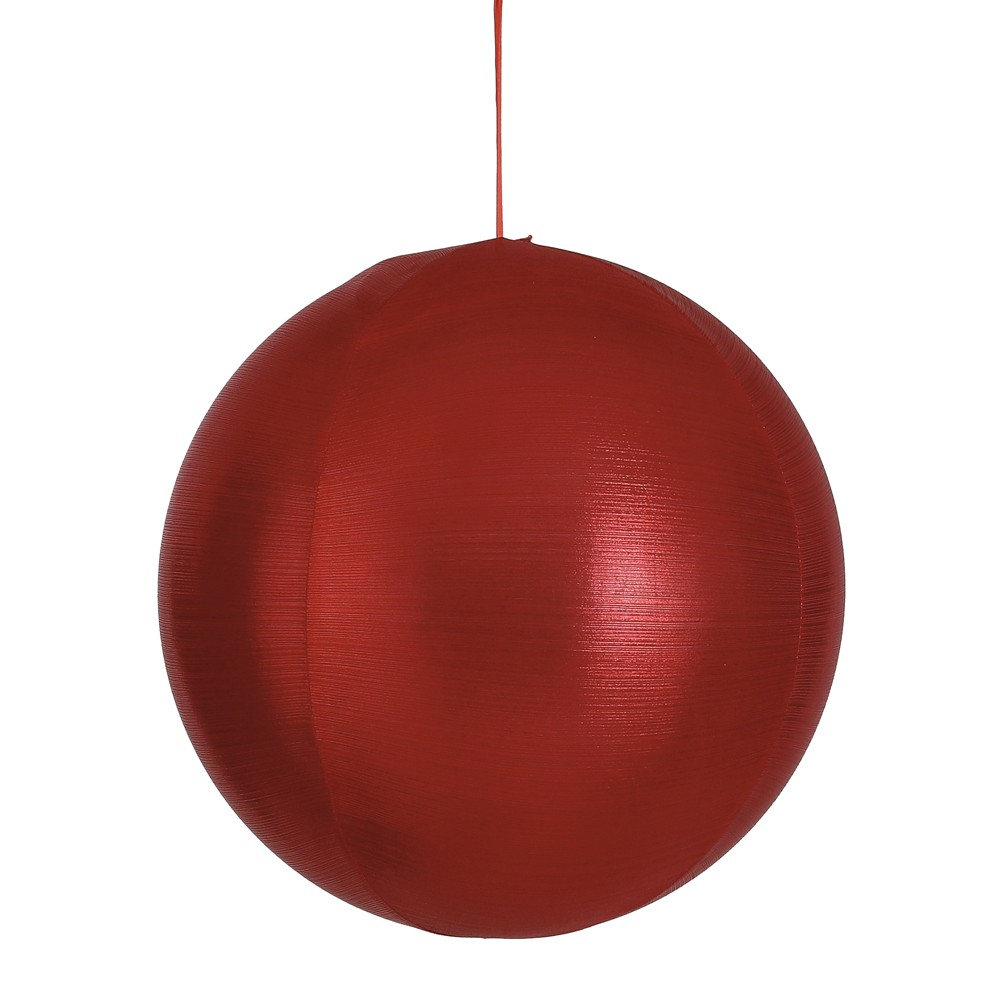 Hanging decorative sphere, metal / fabric, red, Dia.40 cm