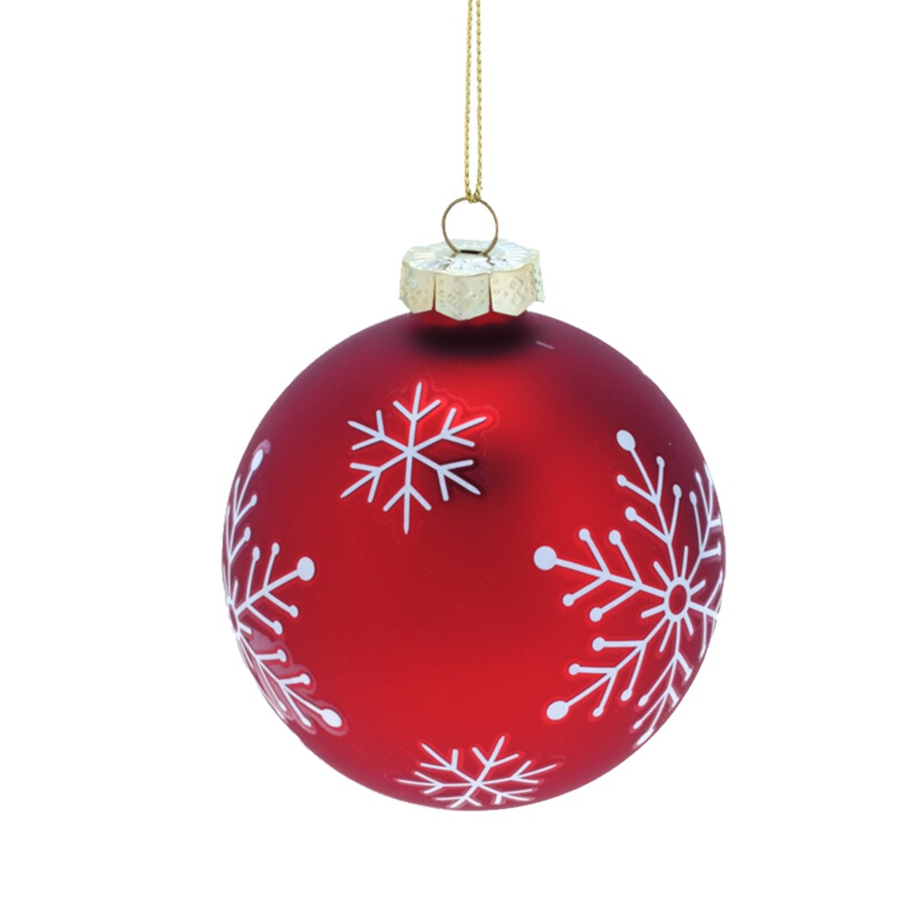 Decorative sphere, glass, red, Dia.8 cm Megatek