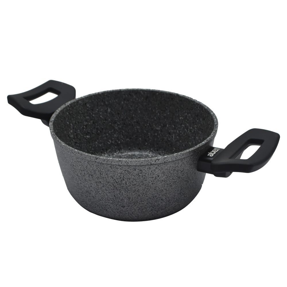 Deep pot with two handles and induction, stone / aluminum co