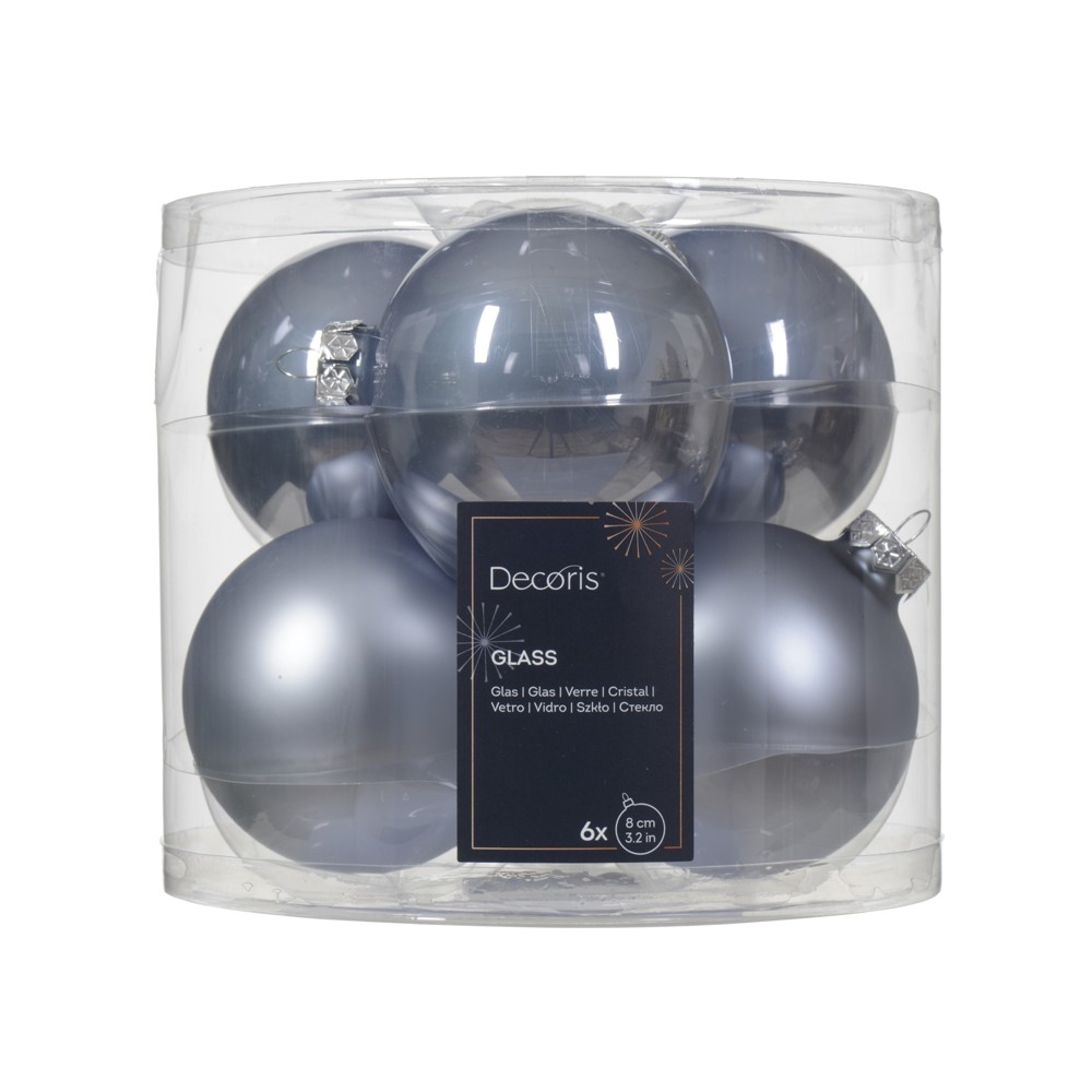 Decorative sphere (PK 6), glass, blue, Dia.8 cm Megatek