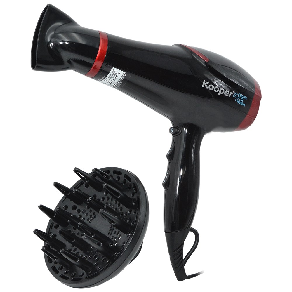 Hair dryer, Kooper, 2200 W, 240 V/ 50 Hz, , 2 speeds, 3 temp