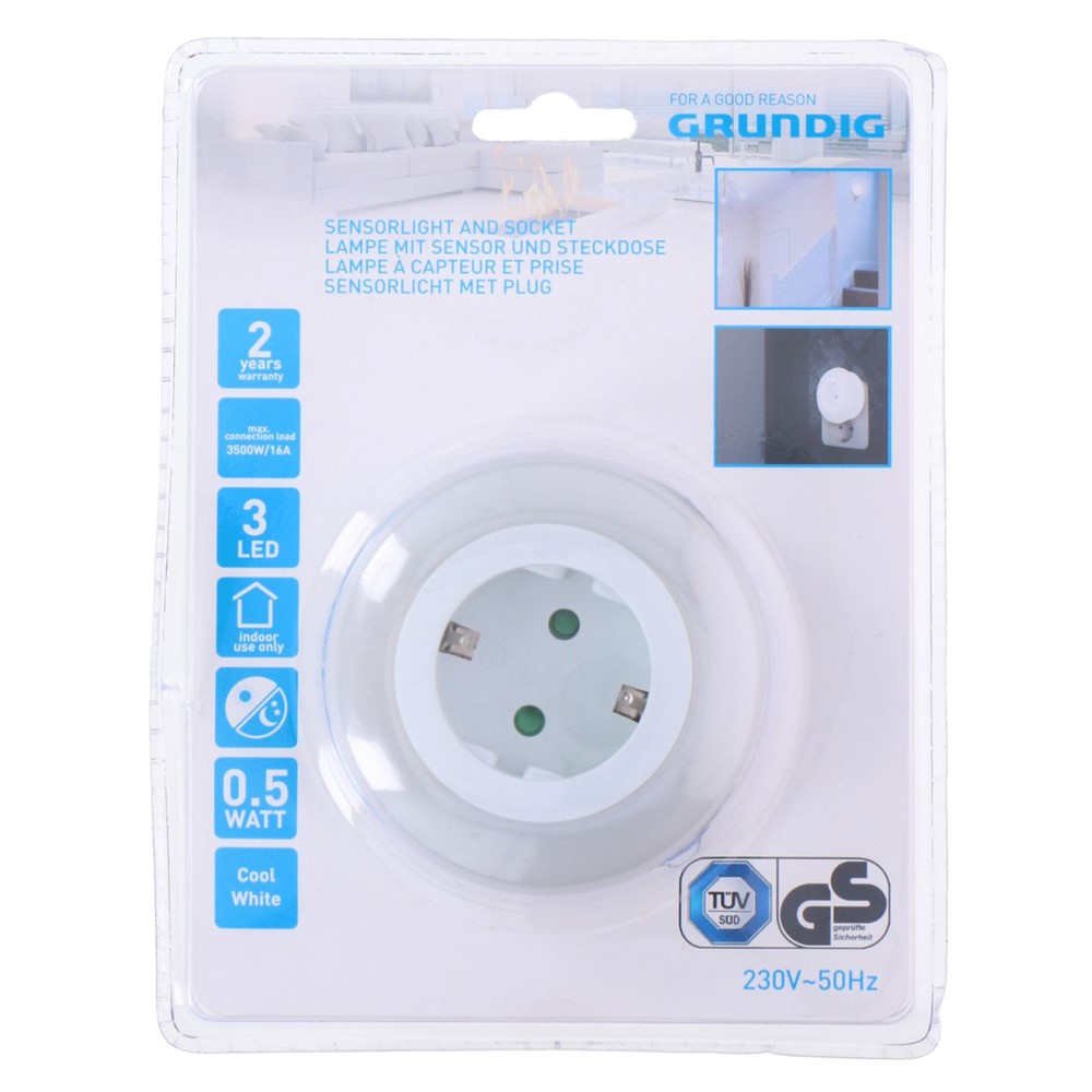 Night light and socket, Grundig, 0.5W, 3xLED Megatek