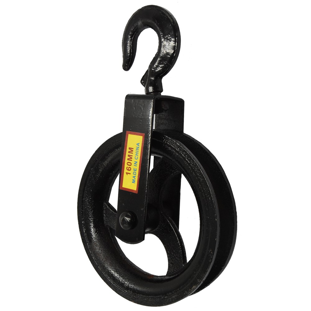 Cast iron pulley, for wire, 160mm, with hock Megatek