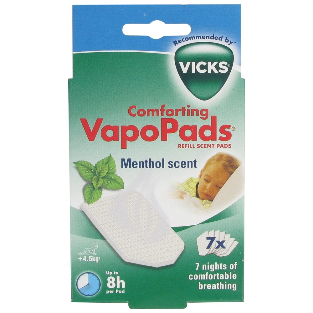 Inhaler aromatic pads, Vicks Vapopads Menthol Essential Oils