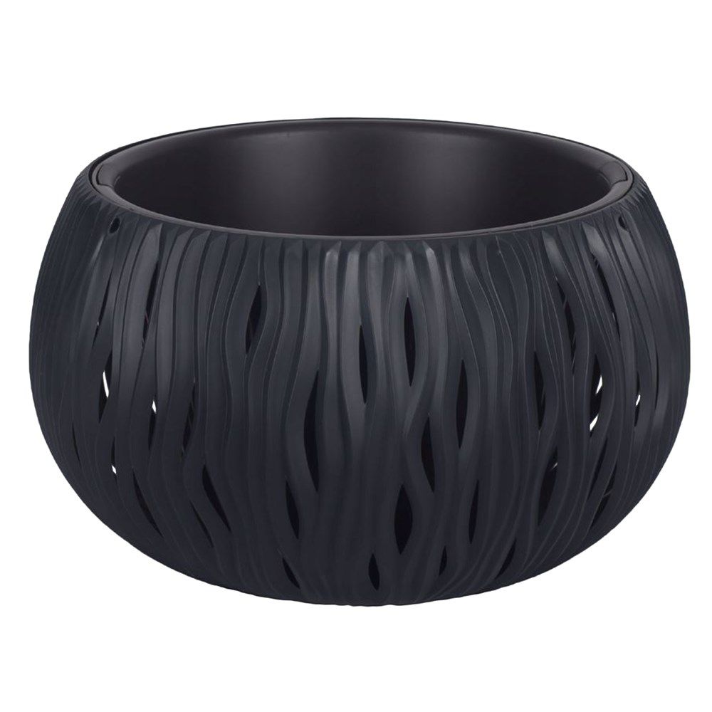 Bowl Plastike Gri XH21 9L Vazo Lulesh Rrethore SANDY Ø37