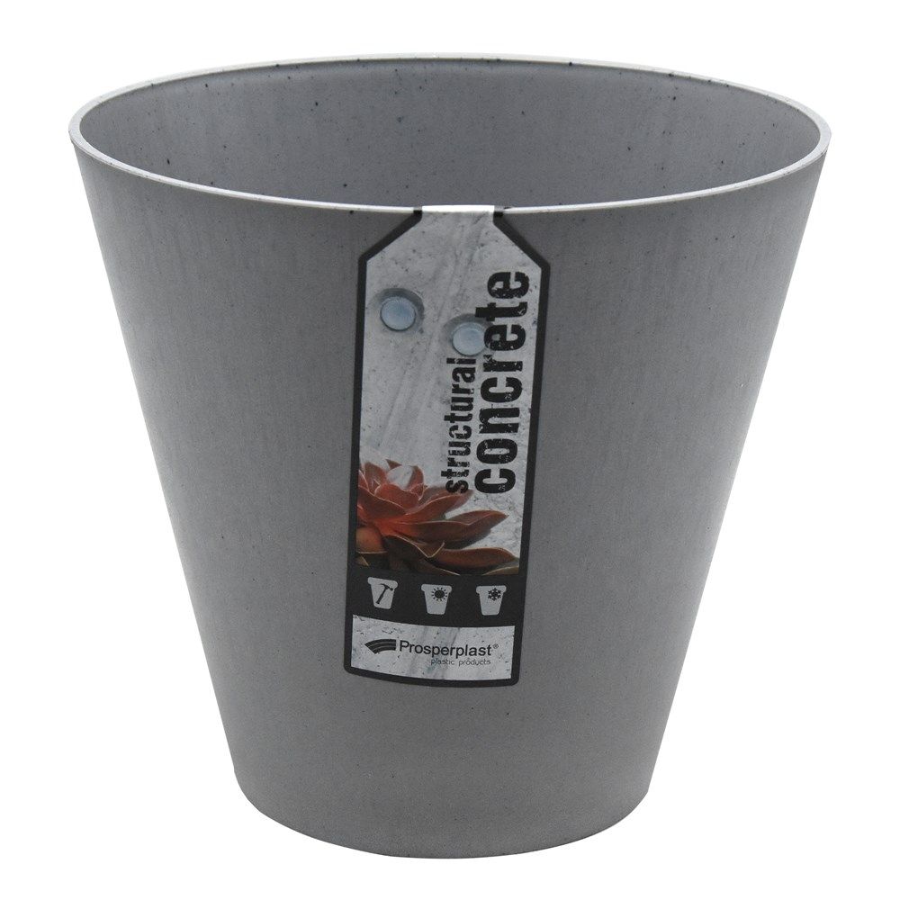 Plastike Gri Betoni XH18 3.5L Vazo Lulesh Rrethore TUBUS Ø20 7 3.5