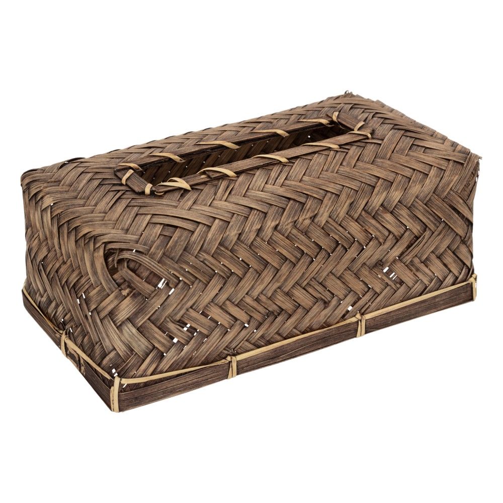 Jiling Kuti dekorative Bambu Ratani Kafe 12x9xH23