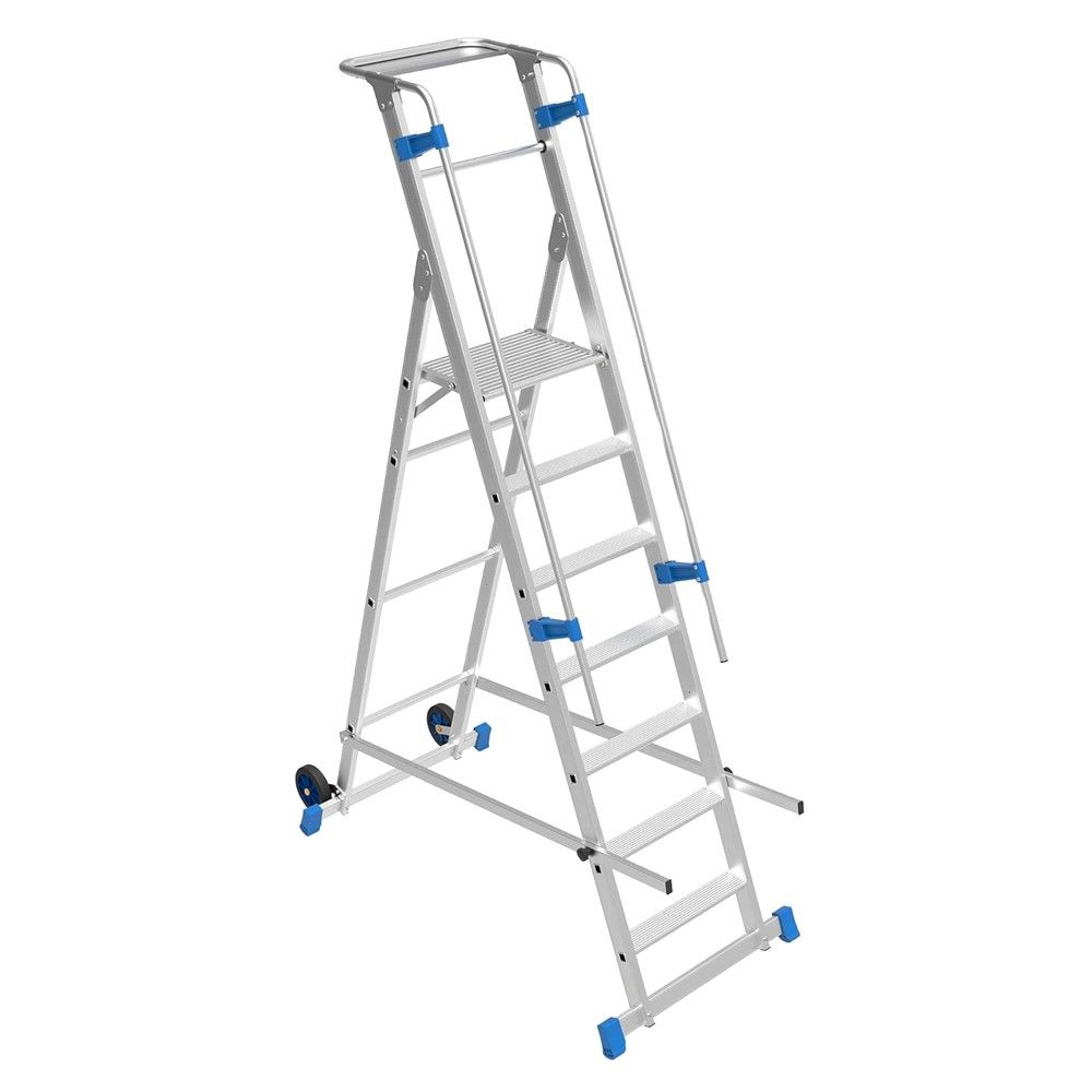 Marchetti castello 7 180cm Shkalle Alumini Me Platforme Dhe Rrota 180
