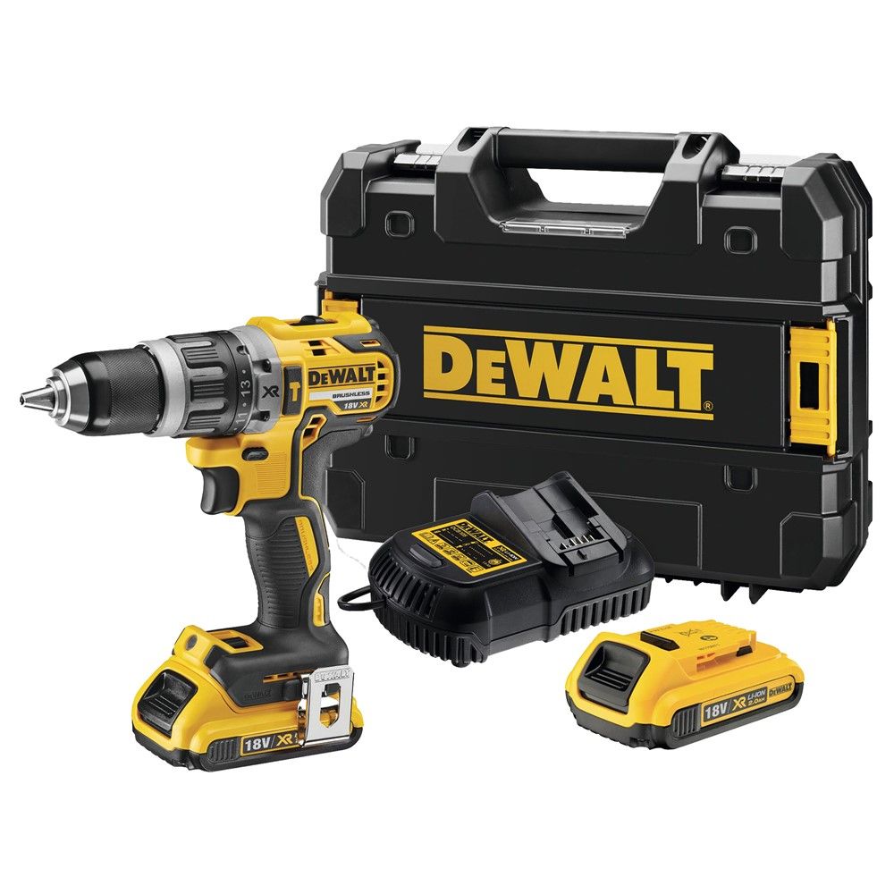 Trapan me bateri, DeWalt, XR Compact, 18 V, 2x2.0 Ah, 70 Nm, 13 mm met 18V 13mm 40mm 2x2.0 Beton 40 Dru 0-34000 Impakte Ne Minute