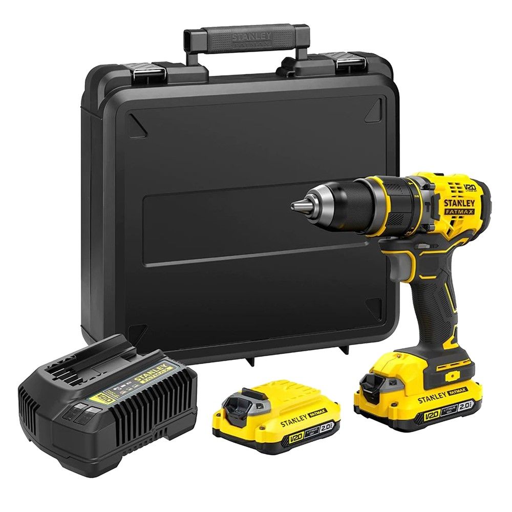 Trapan me bateri, Stanley, Fatmax, 80 Nm, 18 V, 2x2.0 Ah, 13 mm metal, 18V 13mm 40mm 2x2.0 Beton 40 Dru 0-35700 Impakte Ne Minute