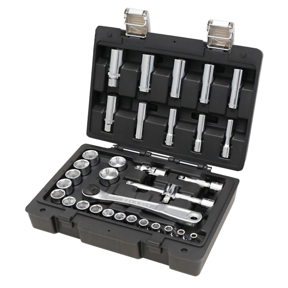 Beta Set profesional me kriket dhe aksesorë 19mm Cr-V Kokë Kriketi 6-7-8-9-10-11-12-13-14-15-16-17-18-19-20-21-22-24 2 Zgjatues 3 I Gjatë 8-9-10-12-13-14-17-19