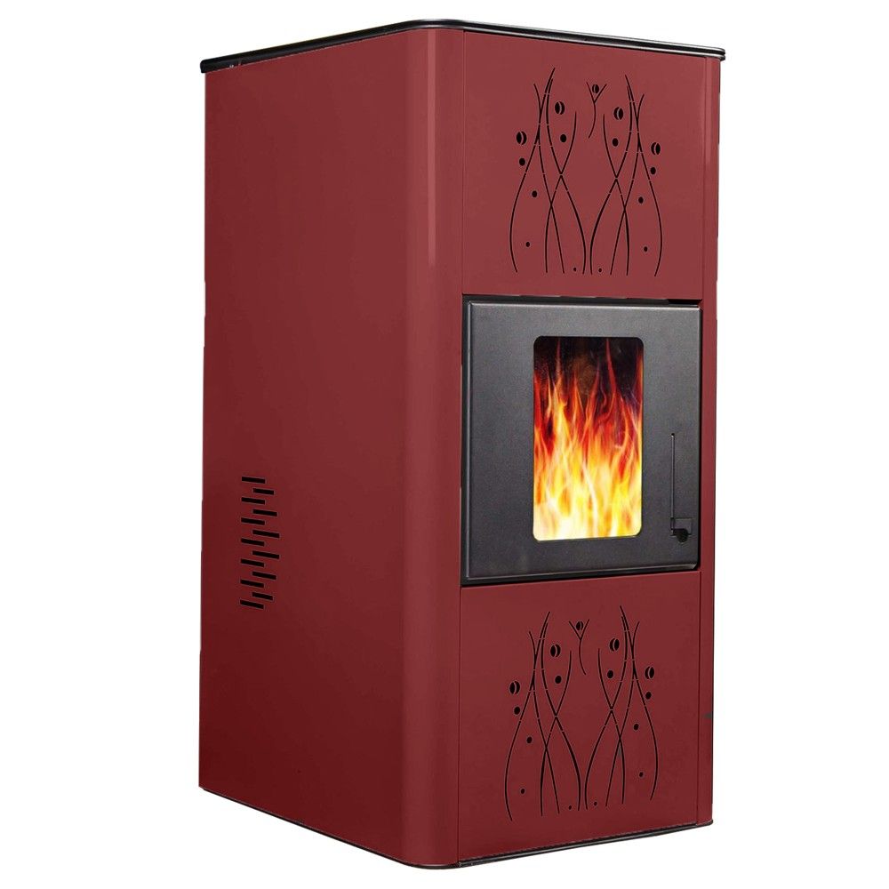 Peleti Me Kaldaje KAMIN-15 15kW 3.8kg 30kg Sobe 100-120 1.4-3.8 Pelet Ore 1depozite 30 Rendiment 91.9 Ngjyre E Kuqe Rakorderi 1