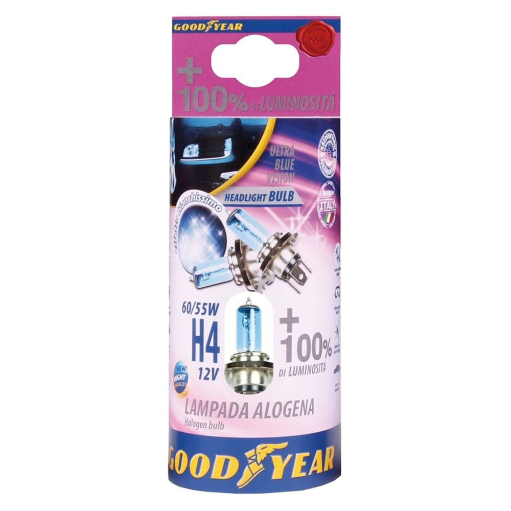 Goodyear Ultra Blue Vision H4 55W 12V Lambe Makine 12 BT-77020 B2