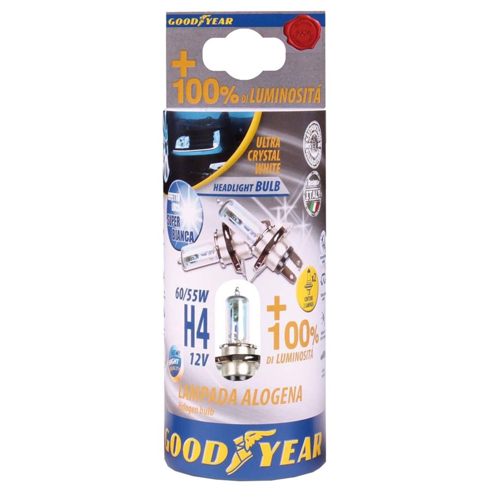 Goodyear Ultra Crystal White H4 55W 12V Lambe Makine 12 BT-77017 B2
