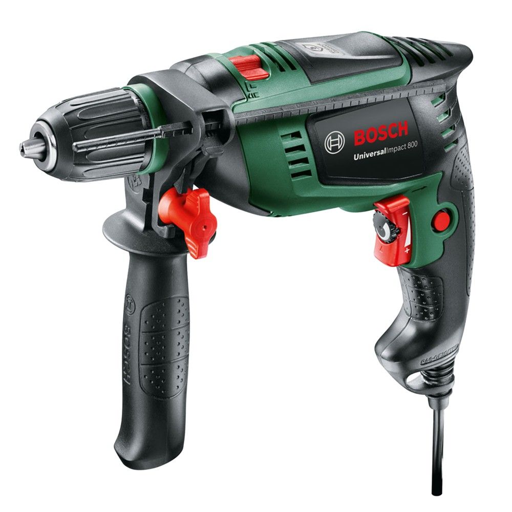 Bosch Universal Impact 800 800W 12mm 13mm 14mm 30mm Trapan Mandrino 13 Shpim 30 Dru 12 Celik 14 Beton 17 Nm