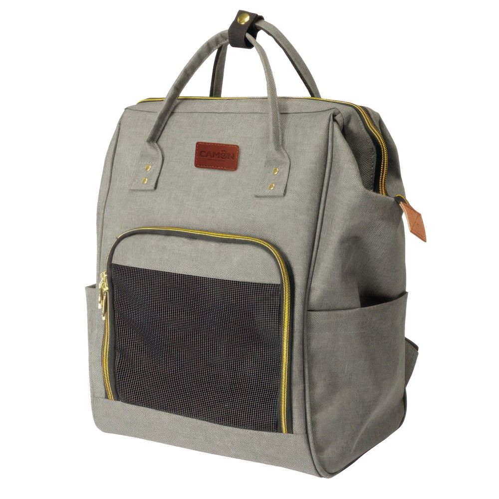 Camon Cante per transportimin e kafsheve 20x43cm 43cm 5kg 30 X X 43 Tekstil Me Rrjete Ngjyra Gri