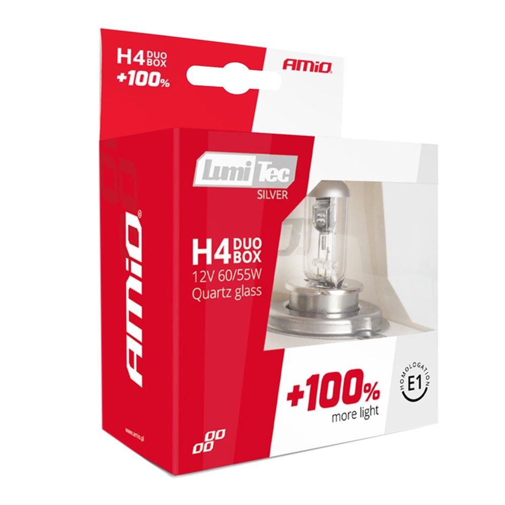 Amio Lumitec Silver Duo Am-01402 55W 12V Llampa +100% H4 60 Set