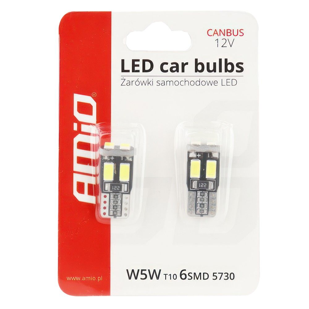 Amio Canbus Am-01622 12V Llampa Led 5730-6Smd W5W White