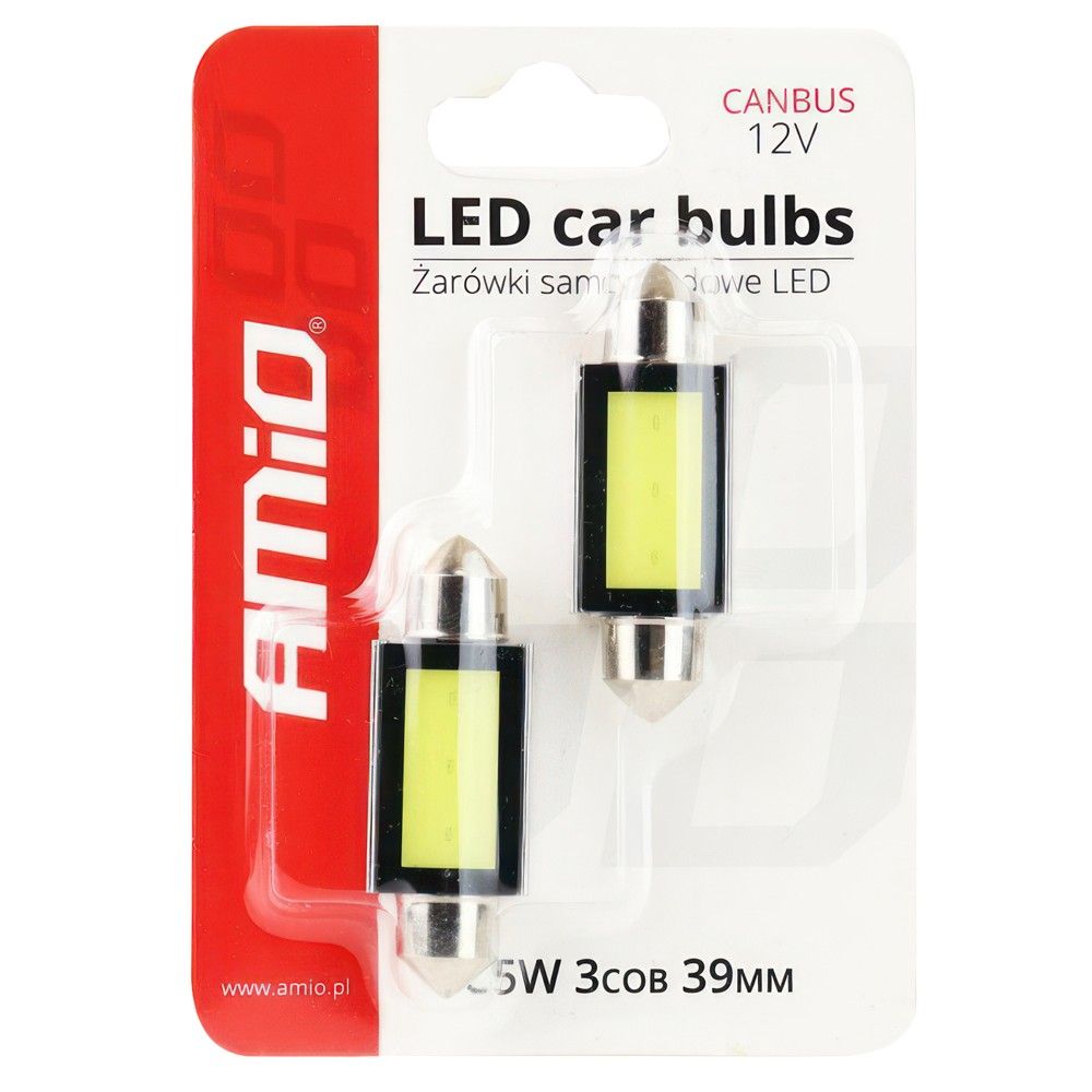 Amio Canbus Am-01640 12V 39mm Llampa Led Cob3 C5W White