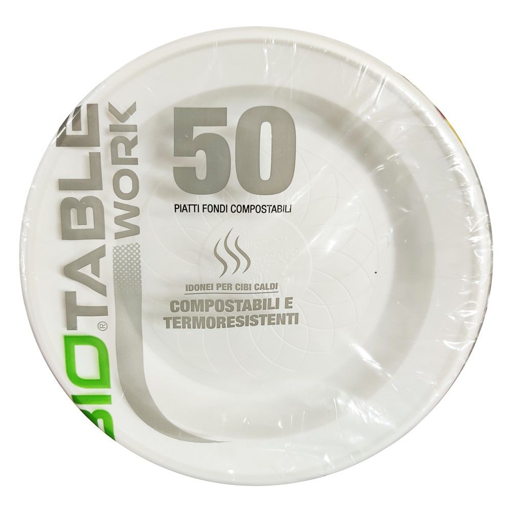 Bio Table 50 pjata të thella 22cm Me Njëpërdorimshe Biopolimer 22 E Bardhë 1