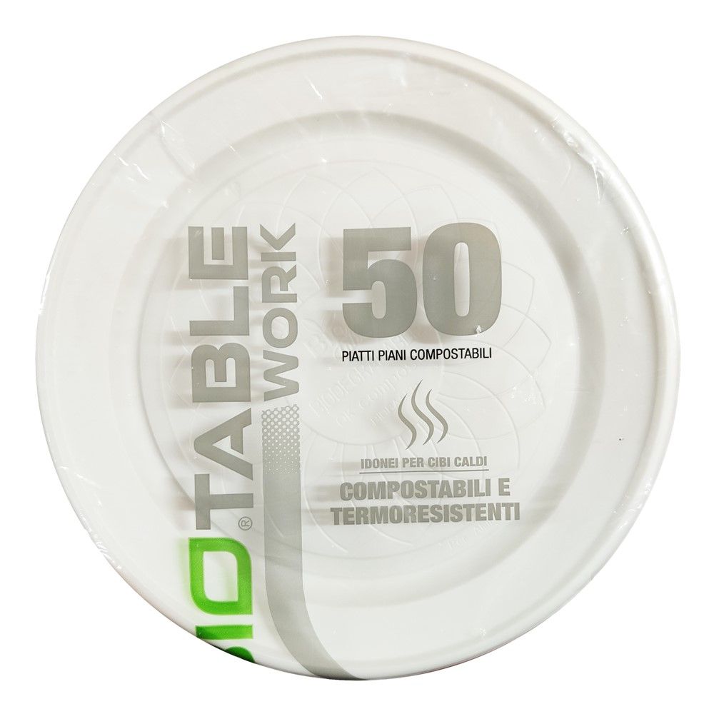 Bio Table 50 pjata të cekëta 22cm Me Njëpërdorimshe Biopolimer 22 E Bardhë 1