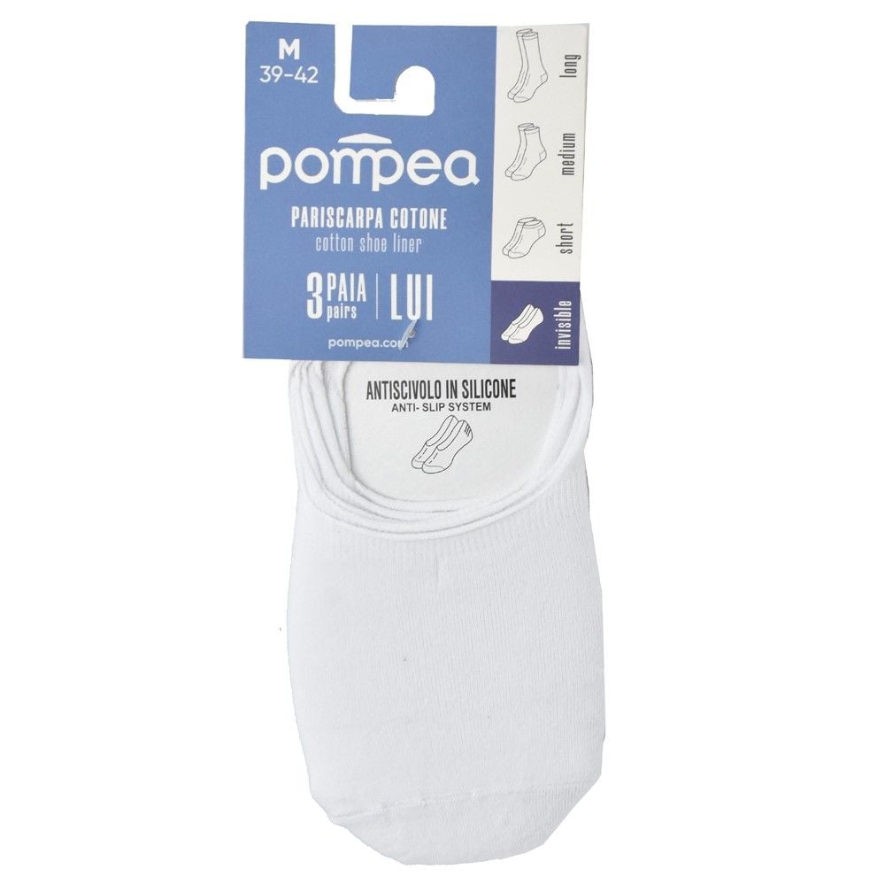 Pompea Çorape 39-42 M Pambuk Bardhë 3 Palë