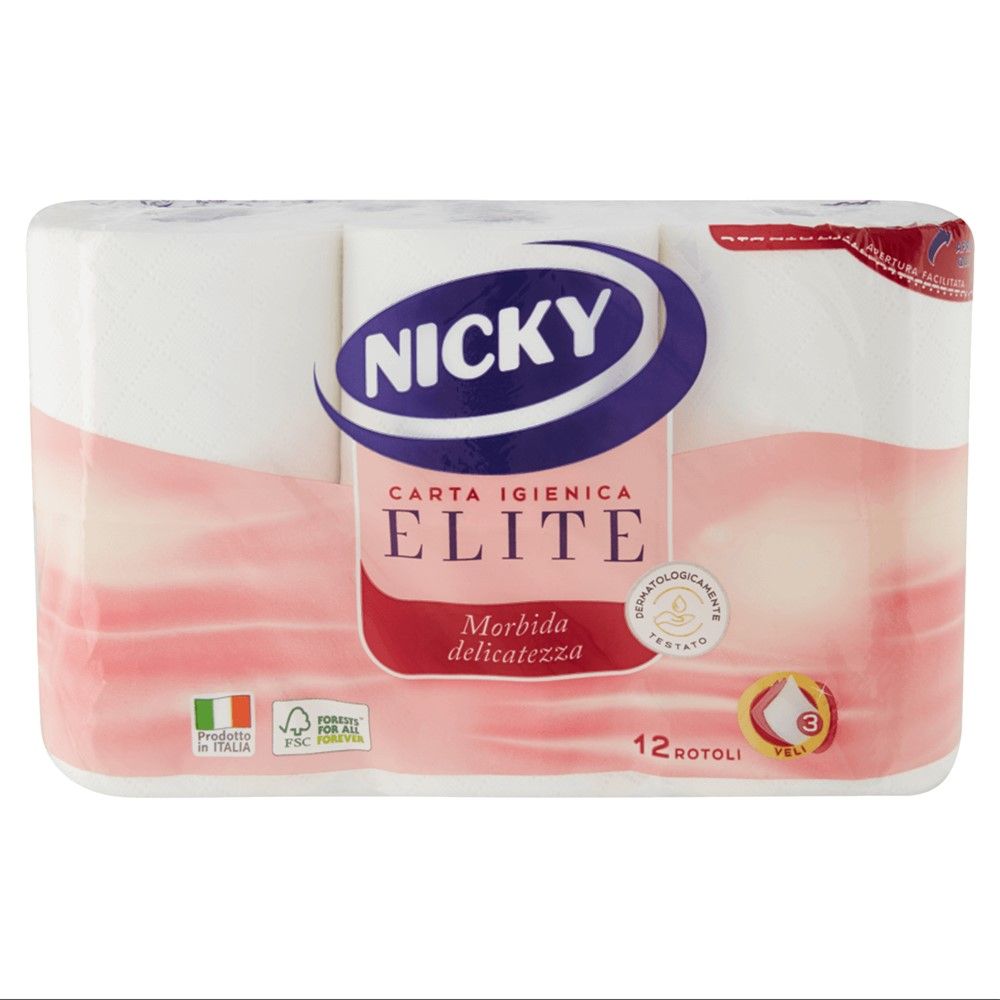 Nicky Elite Letër Higjenike 3 Flete 12 Roll