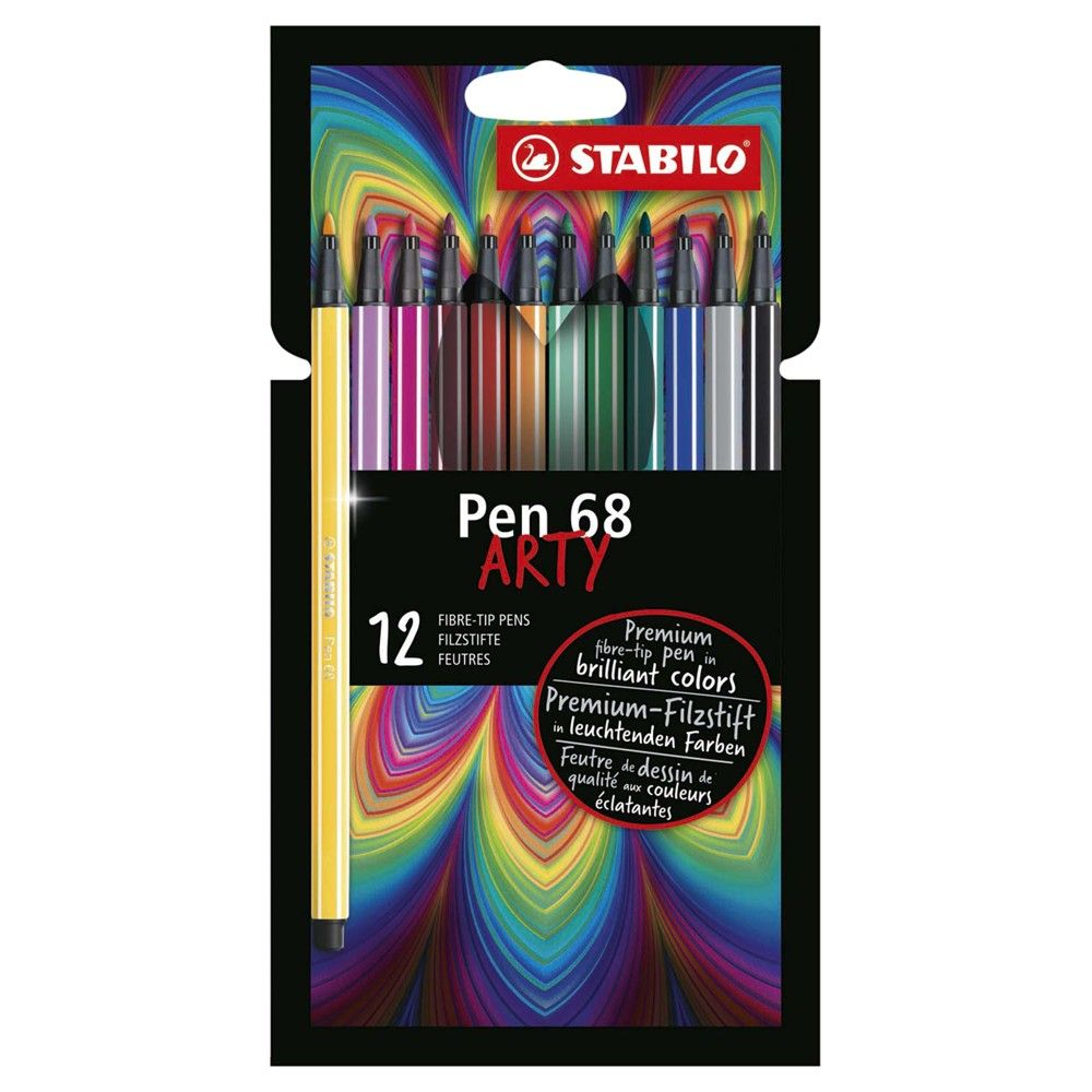 Stabilo Pen 68 Arty Markera Me Ngjyra Plastikë 21x11x1 Mikse 12
