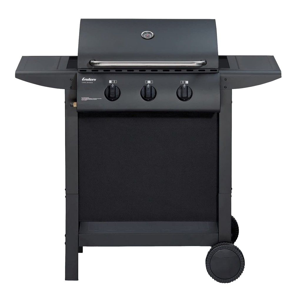 Enders San Diego Barbekju me gaz, Enders, Diego, 102x52x97 cm, e zezë, Inoks, 3 vatra, 1 copë