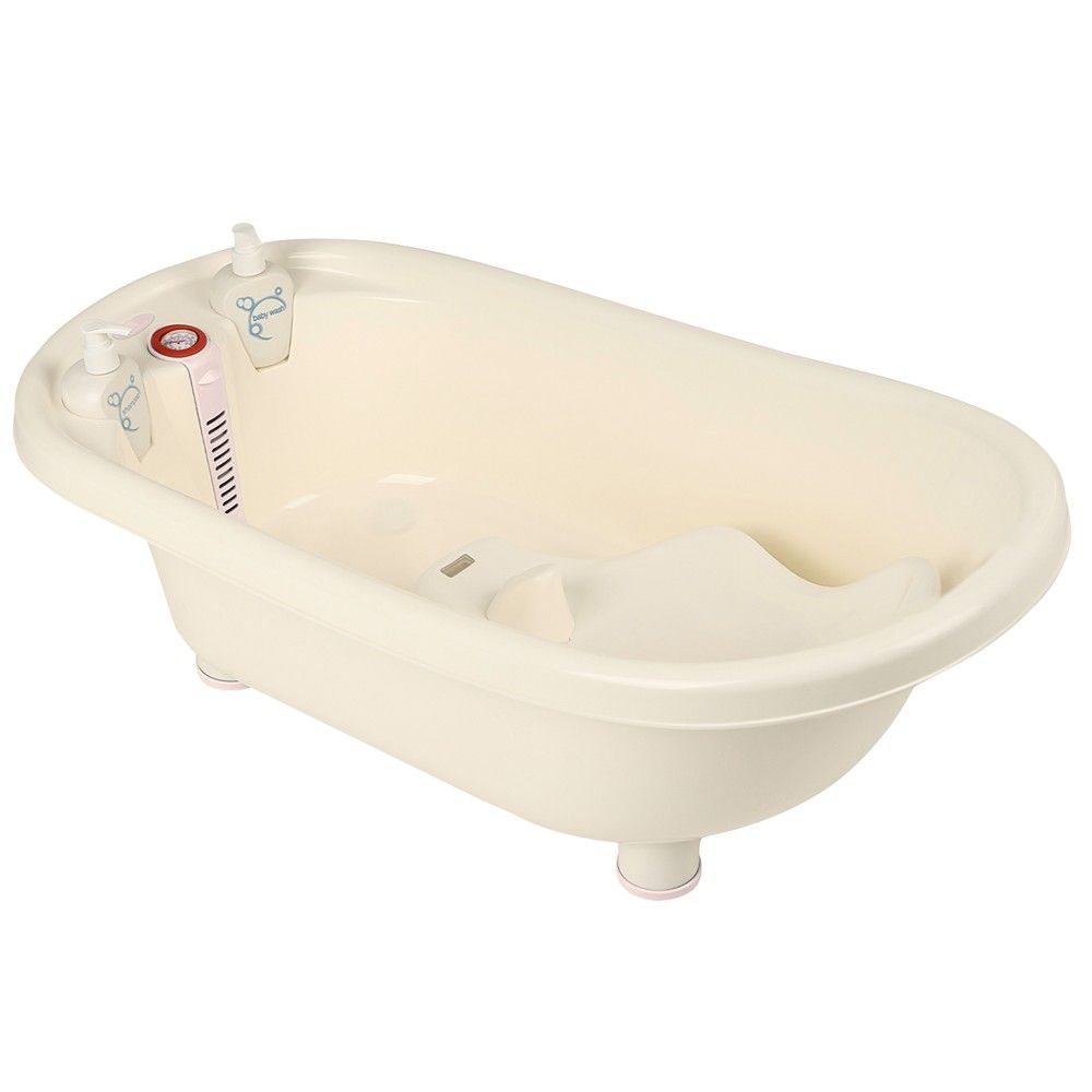 Kikka Boo Vaskë për bebe Me Termometer 90x45x32cm E Bardhë Dhe Rozë 1