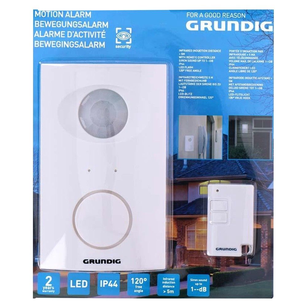 Grundig PIR 120D Alarm Me Sensor Lëvizje 5 M 120° 4xAA