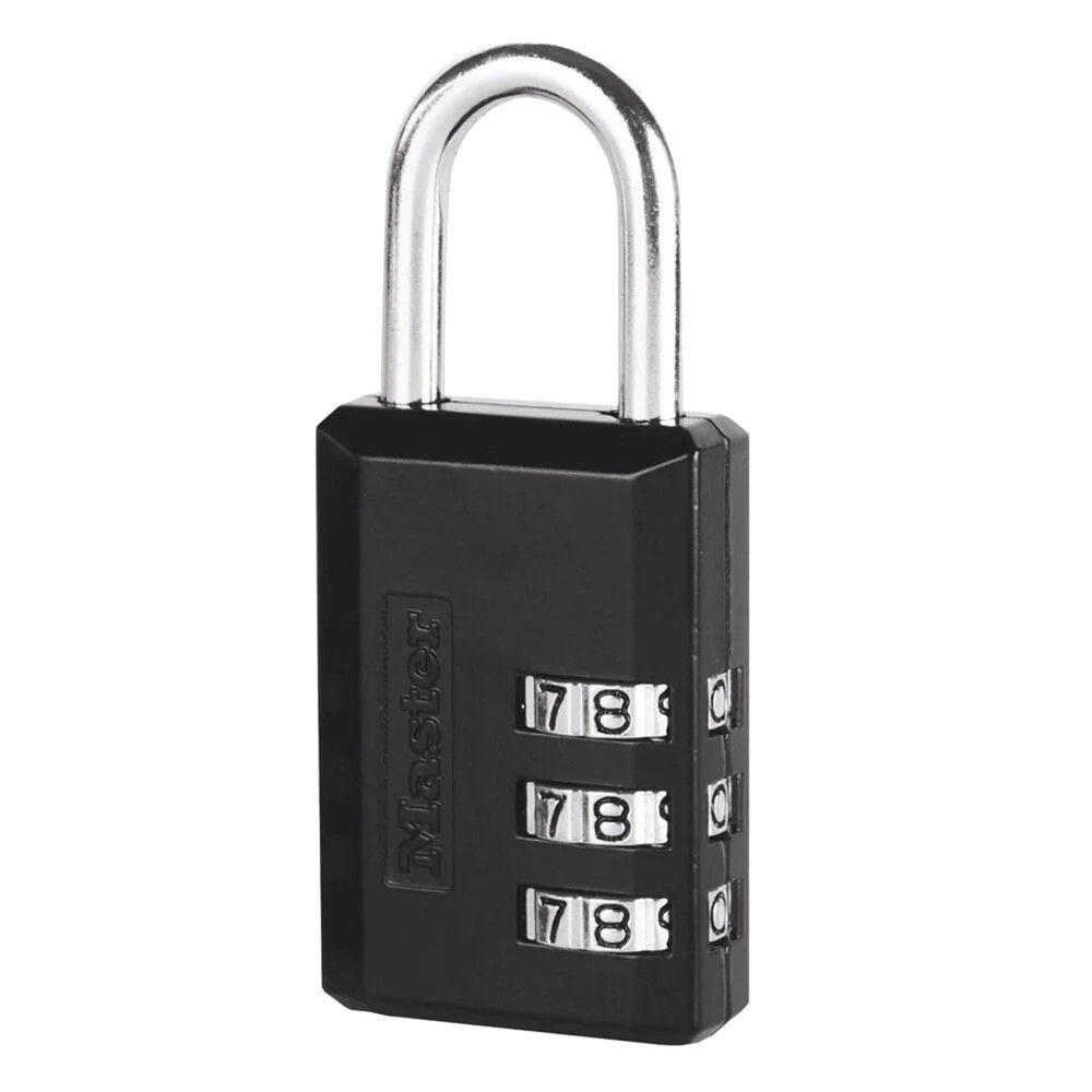 Masterlock 30mm zink Dry Niveli I Sigurisë 4 Me Me Mbulesë Vinili Të Zezë Harku Çelik Të Nikeluar Dhe Rrota Telefonike 3 Kombinime Rivendosjeje